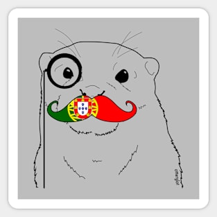 Mustache Flag Portugal Sticker